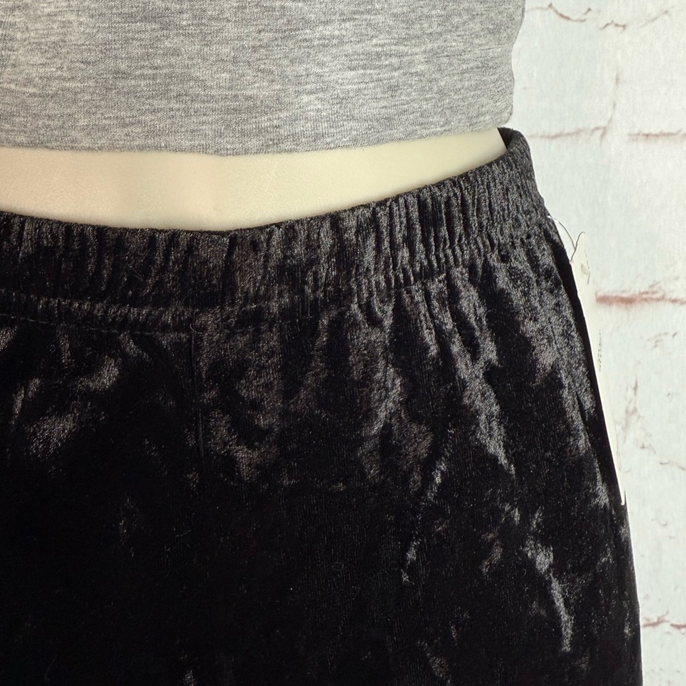 CAPELLI Black Crushed Velvet Leggings Elastic Waist Girls Size L NEW WITH TAG - Picture 3 of 13